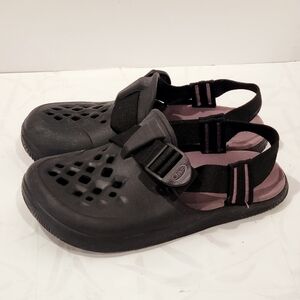 Chacos Chillos Clog Women Sz 6 Black PurpleShoe Sandal Slip On Comfort JCH109158